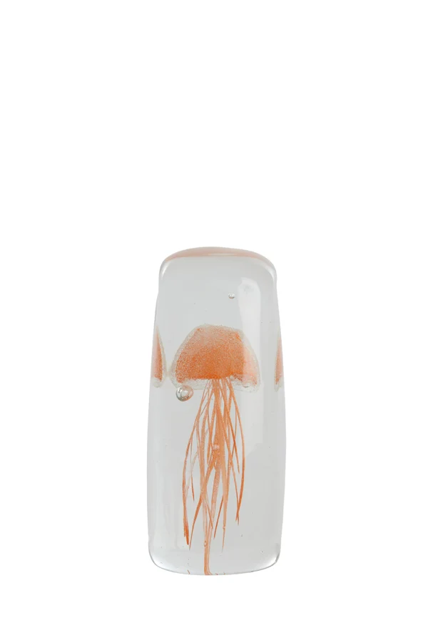 Ornament 5,5x5,5x13 cm JELLYFISH glass orange