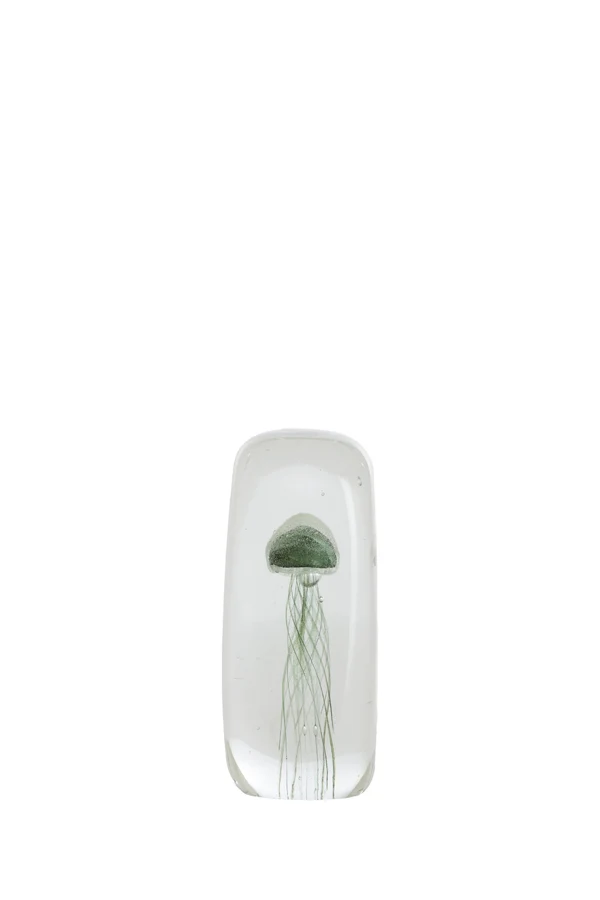 Ornament 5,5x5,5x13 cm JELLYFISH glass dark green