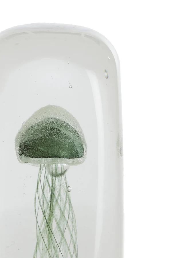 Ornament 5,5x5,5x13 cm JELLYFISH glass dark green