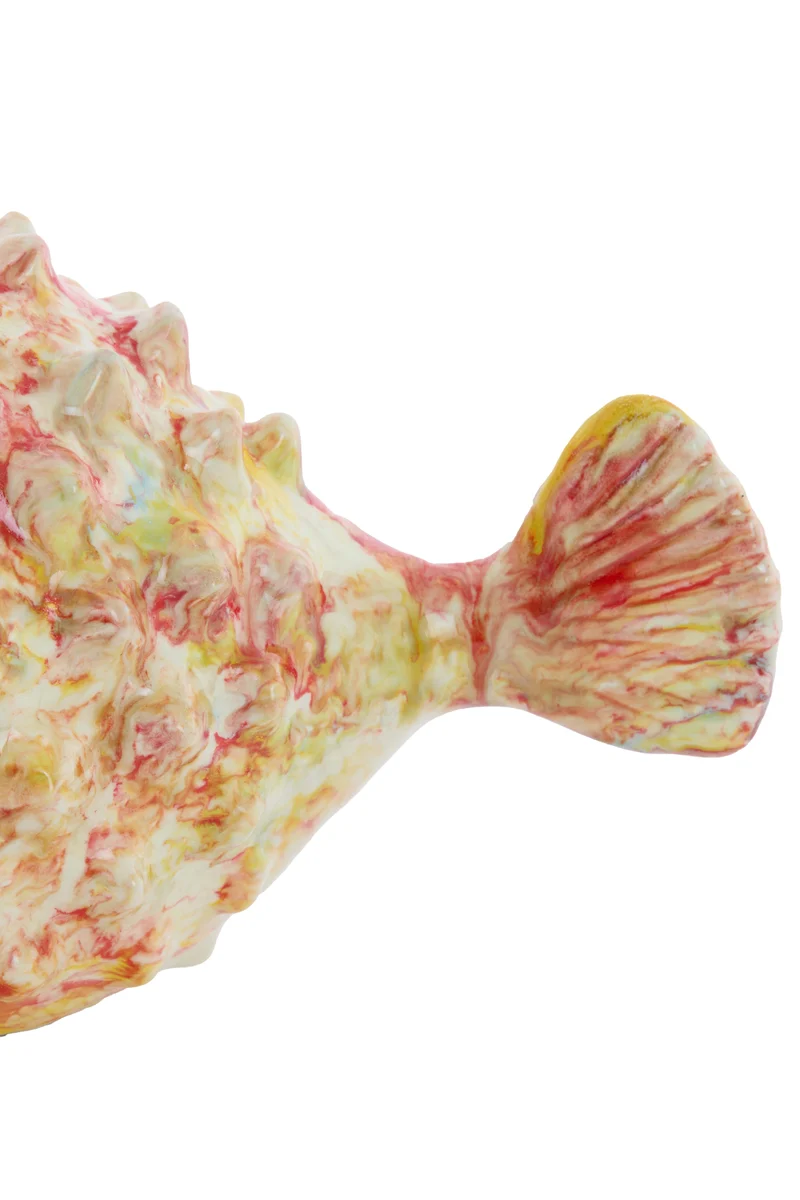 Ornament 25,5x14,5x14 cm FISH ceramics cream+red+yellow