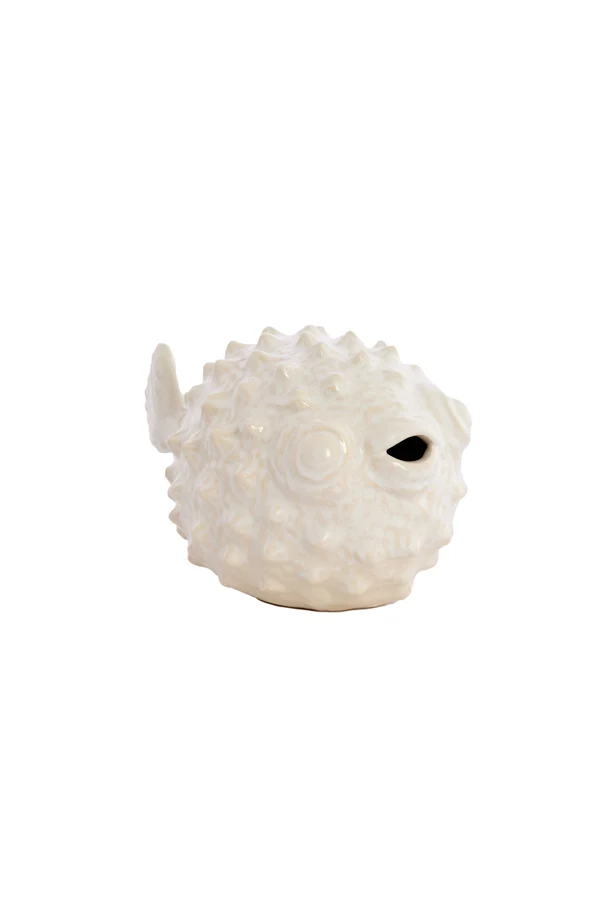 Ornament 25,5x14,5x14 cm FISH ceramics cream