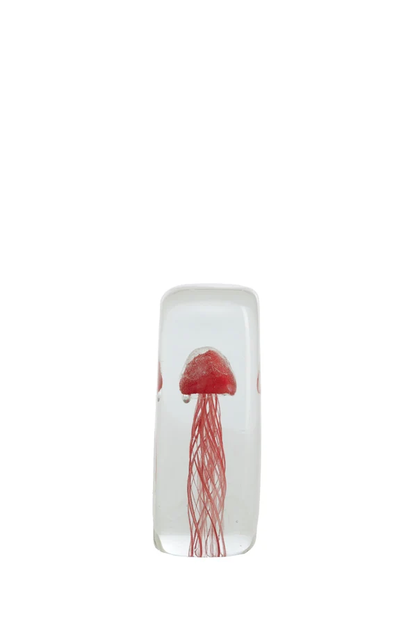 Ornament 5,5x5,5x13 cm JELLYFISH glass coral
