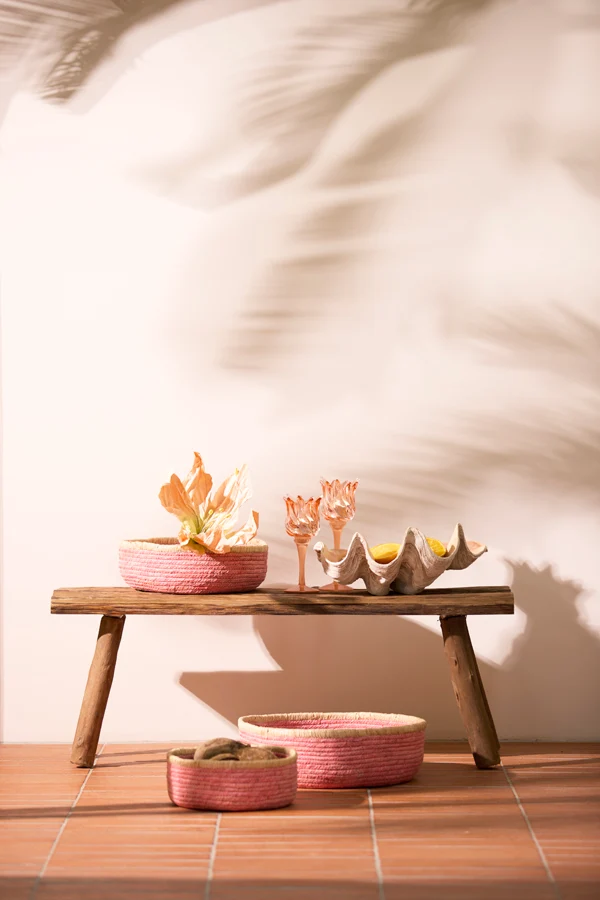 Ornament 41x25x17 cm SHELL taupe+coral