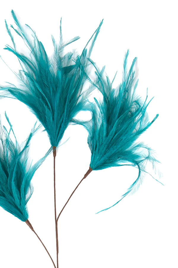 Ornament 3 feathers 78 cm FEATHER petrol