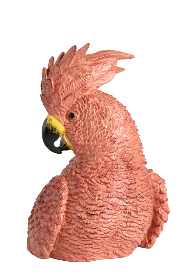 Ornament 14x13x21 cm PARROT dark pink