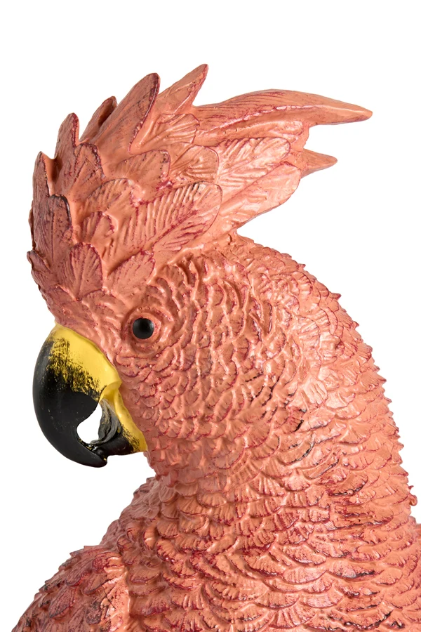 Ornament 14x13x21 cm PARROT dark pink