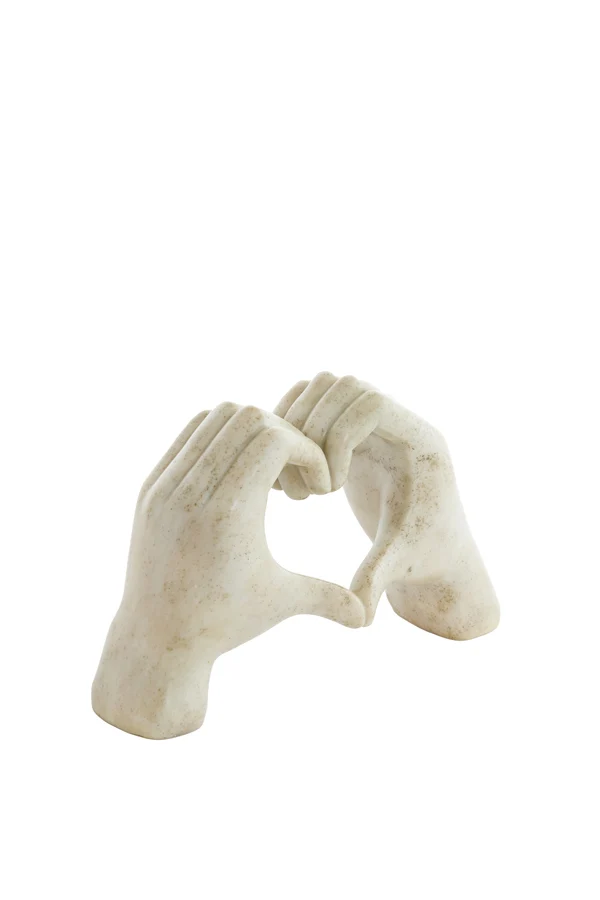 Ornament 24,5x9,5x15 cm HANDS taupe grey