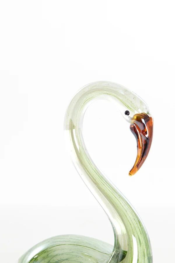 Ornament 13x8x20 cm SWAN glass green