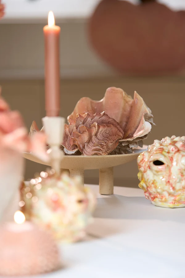 Ornament 23,5x18x11 cm SHELL coral+cream