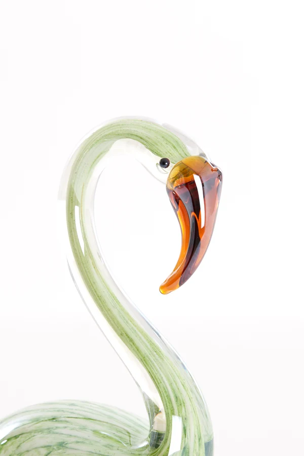 Ornament 12x7x17 cm SWAN glass green
