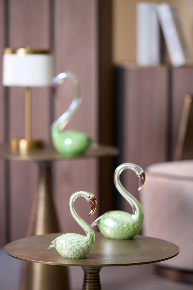Ornament 12x7x17 cm SWAN glass green