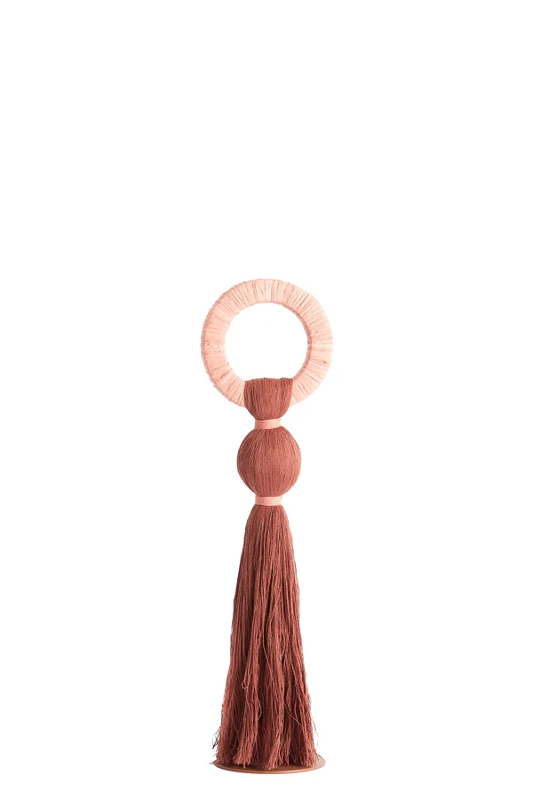Ornament 11x47 cm YAVIZA terra+raffia light pink
