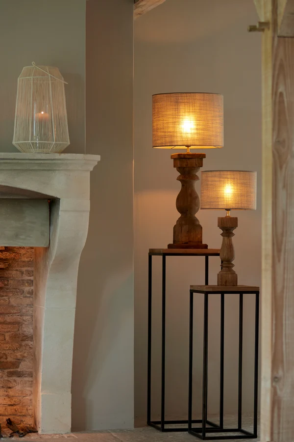 Lamp base 19x19x64 cm CADORE wood weather barn