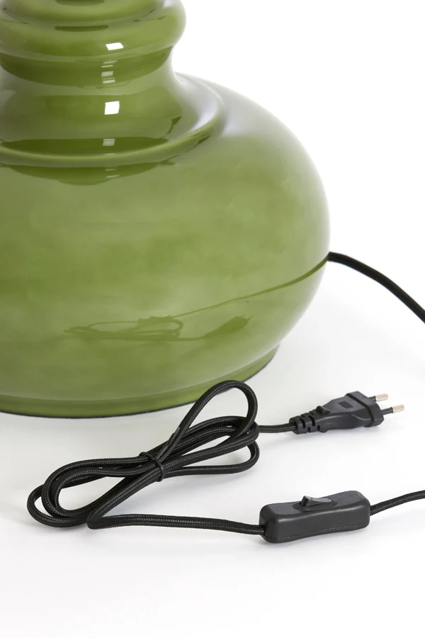 Lamp base 23x28,5 cm VERDE glass olive green