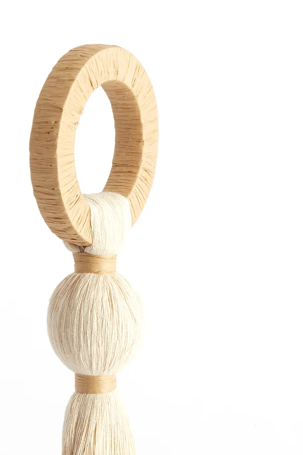 Ornament 11x47 cm YAVIZA cream+raffia natural