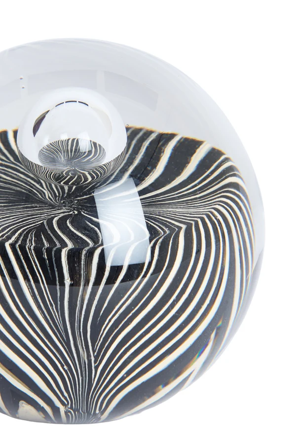 Ornament 10x10 cm MATHYAS glass black+white