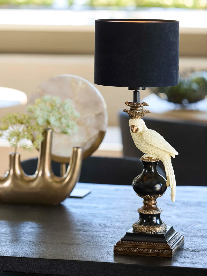 Lamp base 14,5x14,5x46,5 cm NYASA antique bronze-black-cream