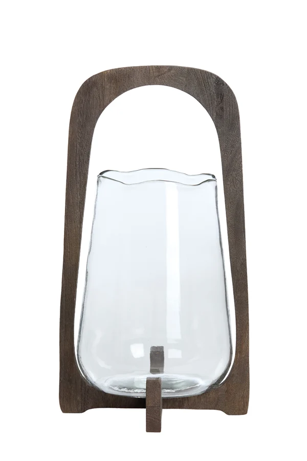 Hurricane 26x48 cm ANOSY glass clear+wood matt dark brown