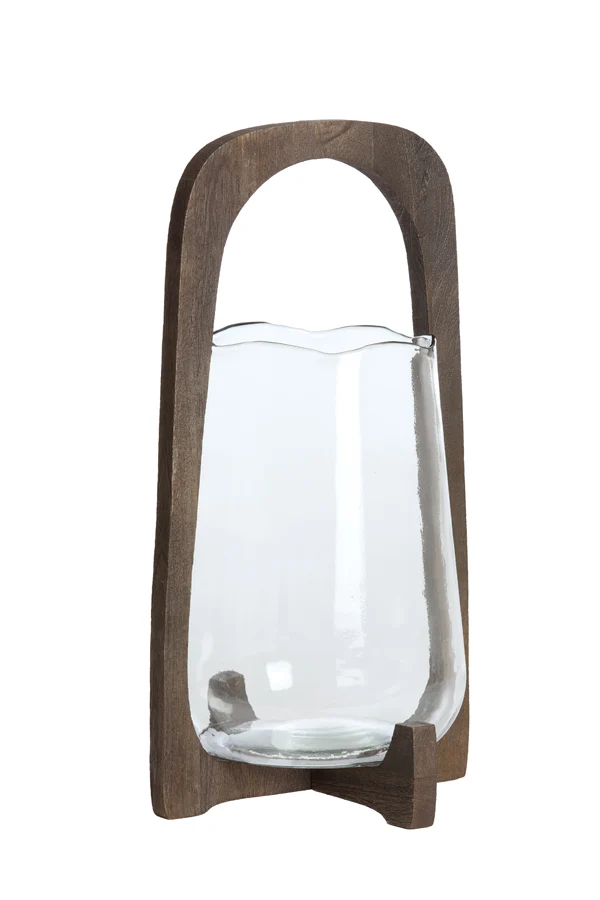 Hurricane 26x48 cm ANOSY glass clear+wood matt dark brown
