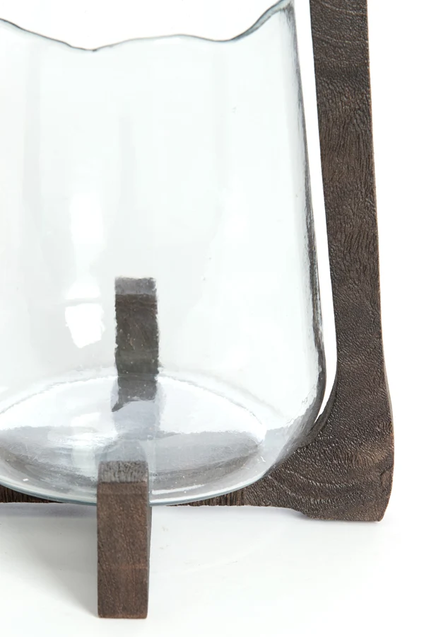 Hurricane 26x48 cm ANOSY glass clear+wood matt dark brown