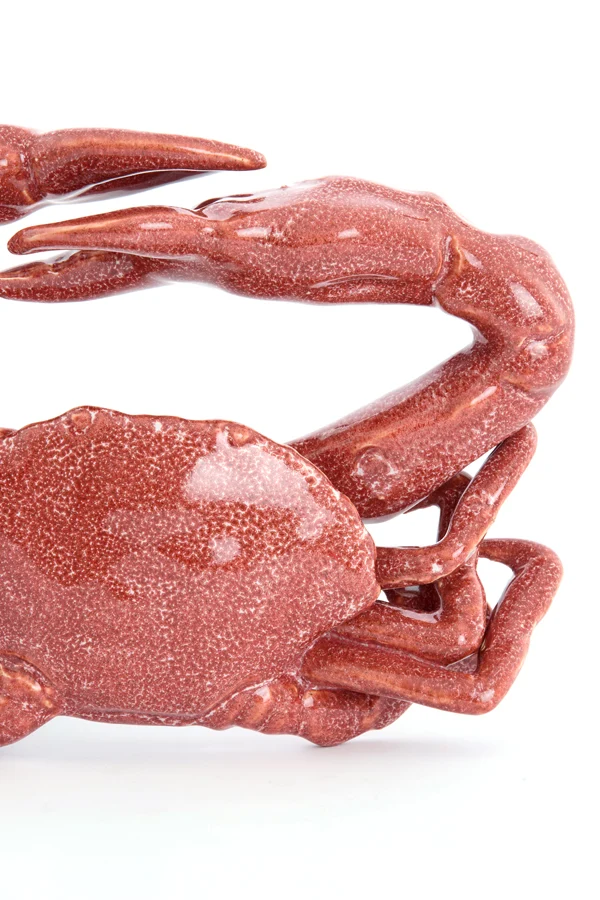 Ornament 29x29x6,5 cm CRAB ceramics coral