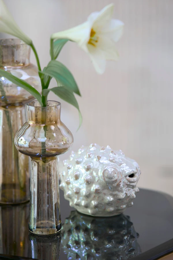Ornament 20x11,5x11,5 cm FISH ceramics cream pearl