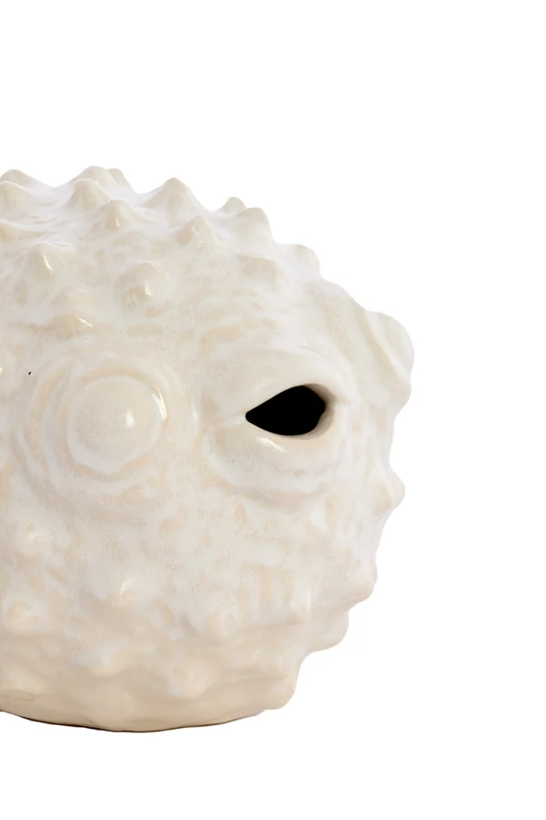 Ornament 20x11,5x11,5 cm FISH ceramics cream