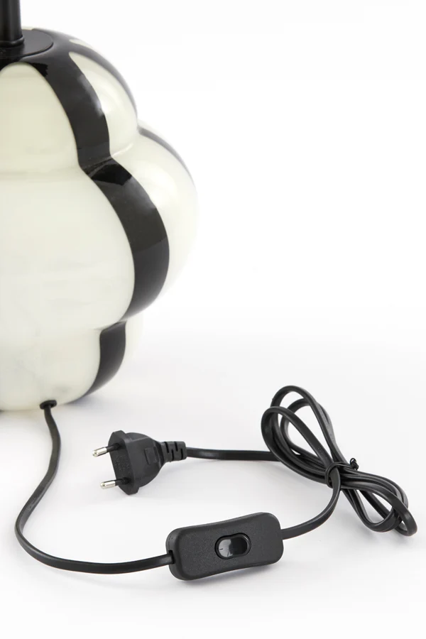 Lamp base 22x28 cm YLIEN glass cream-black+black