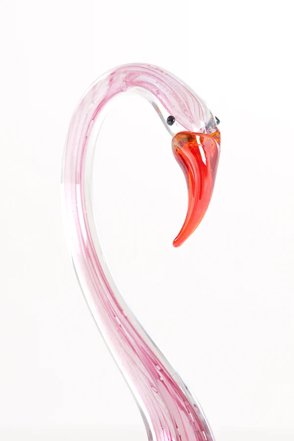 Ornament 17x9,5x29 cm SWAN glass pink