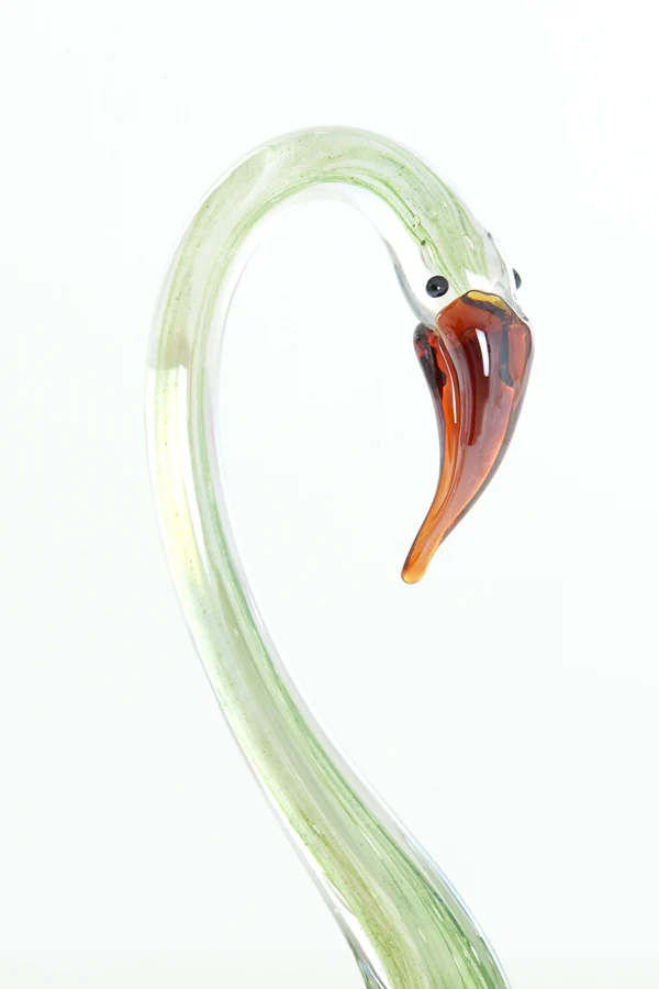 Ornament 17x9,5x29 cm SWAN glass green