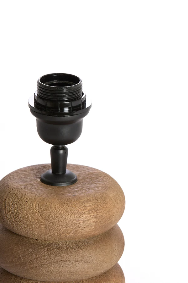Lamp base 12x12 cm BUDONGO wood grey-dark brown