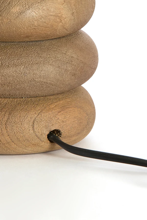 Lamp base 12x12 cm BUDONGO wood grey-dark brown