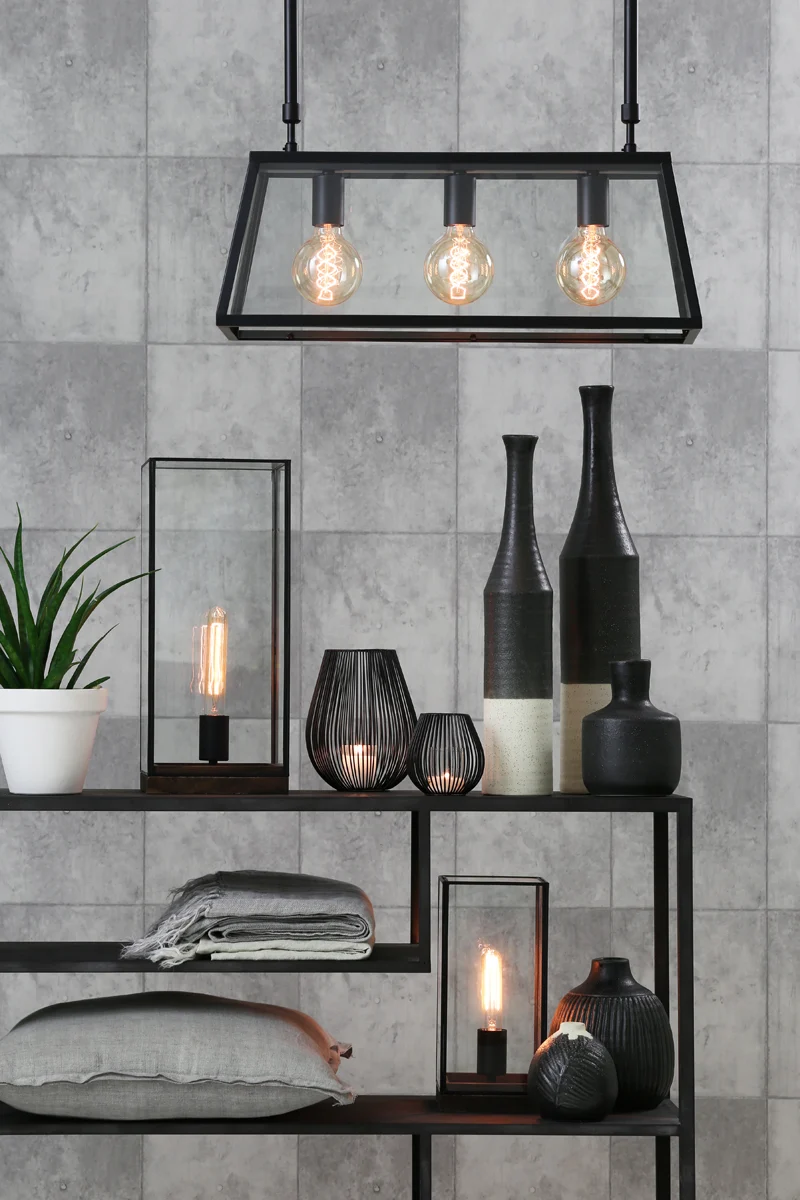 Lamp base 20x47,5 cm MONTANA matt black with LED