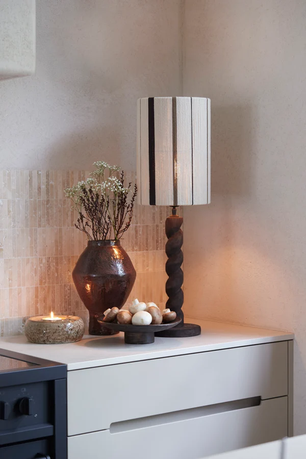 Lamp base 15x45 cm NANNO wood matt grey-brown