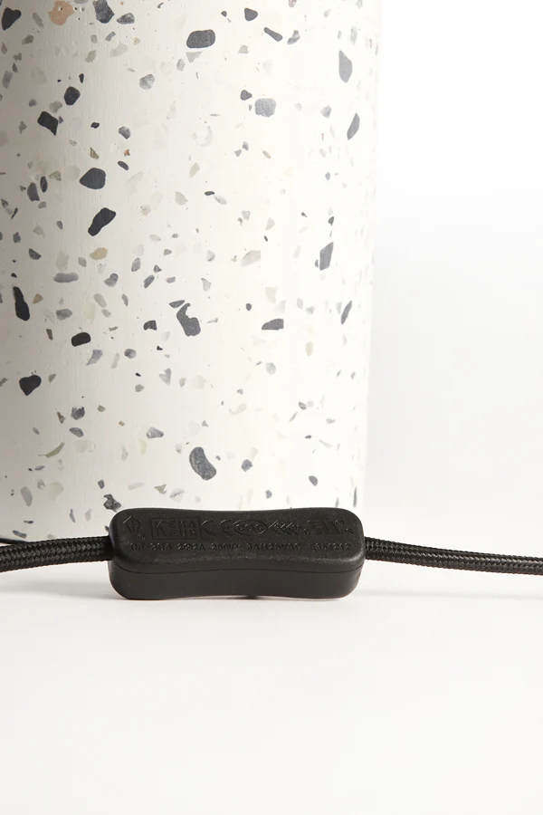 Lamp base 11x25 cm RANDY terrazzo white+matt black