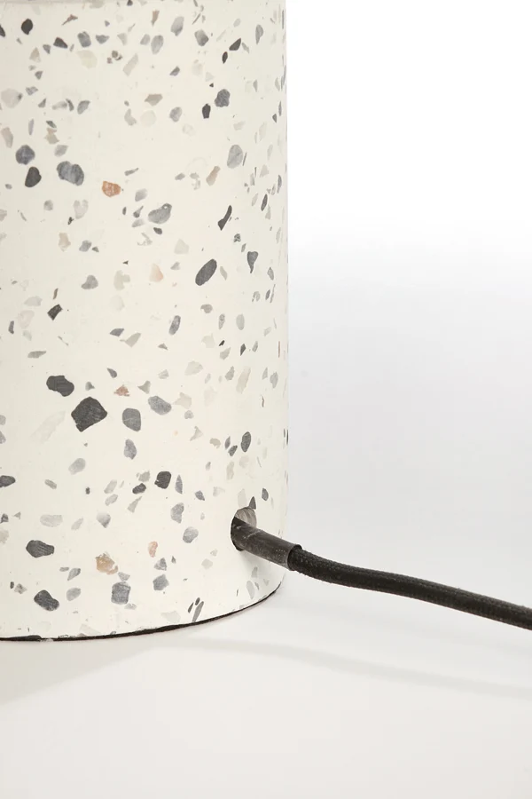 Lamp base 11x25 cm RANDY terrazzo white+matt black