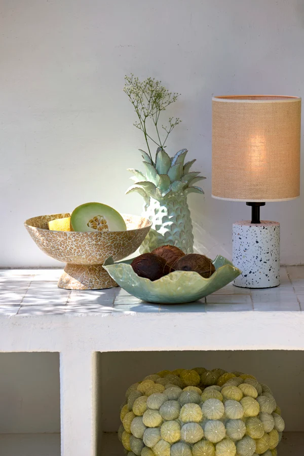 Lamp base 11x25 cm RANDY terrazzo white+matt black