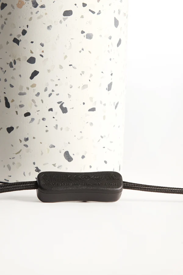 Lamp base 11,5x41 cm RANDY terrazzo white+matt black