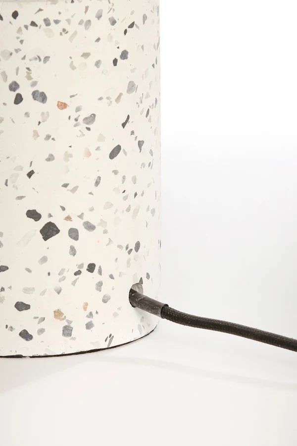 Lamp base 11,5x41 cm RANDY terrazzo white+matt black
